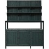 GDFStudio 50"W Fir Wood Garden Workstation with 2 Cabinets and 3 Side Hooks, Green - 2 of 4
