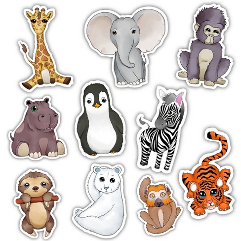 Big Moods Animal Themed Sticker Pack 10pc : Target