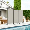 HOMCOM 6' Tall Room Divider, 3 Panel Folding Privacy Screen, Portable Partition Wall Divider for Home Office, Light Gray - 3 of 4
