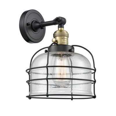 Bell Cage - 1 Light Wall Sconce In Traditional Style-12 Inches Tall and 9 Inches Wide