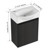 ALEXOUN 16" Small Bathroom Vanity with Round Ceramic Sink,Freestanding Cabinet , Soft Closing Doors,Modern Single Sink Vanity for Small Space - 3 of 4