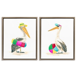 Stupell Industries Pelicans & Beach Floats, 31" x 25" - 1 of 4
