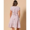 Allegra K Women's Summer V Neck Short Sleeve Boho Floral Print Long Midi Dress - 3 of 4