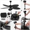 52" Raffles Bohemian Industrial Iron 6-Speed Palm Ceiling Fan - JONATHAN Y - 2 of 4
