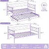 Metal Twin Daybed with Trundle, Heart Design Headboard, Space-Saving Steel Frame, Sturdy Slat Support, Ideal for Bedroom, Easy to Assemble - 2 of 4