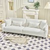 PAGED 97"Teddy Velvet Couch with Ergonomic Armrests,Floor Sofa with Superior Stitching,Modern Love Sofa with Fixed Frame for Living Room - 2 of 4