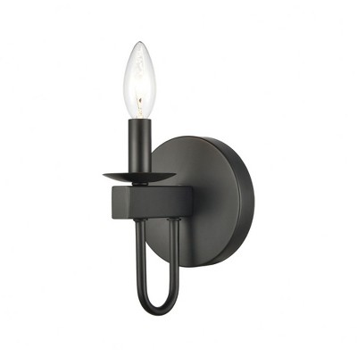 Bronze & Black Traditional Curved Vanity Light, 5"x7"