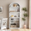 Bookcase 5 Shelf Arched Bookshelf 71.65in Tall Bookcase Farmhouse Display Storage Rack Wooden Bookshelves for Home Office, Living Room - 3 of 4