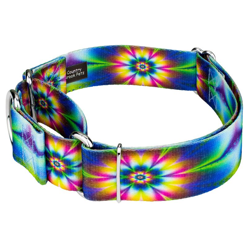 Country Brook Petz 1 1/2 Inch Tie Dye Flowers Martingale Dog Collar, 5 of 13