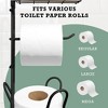 LunaLulinlk Toilet Paper Holder Stand with Bamboo Shelf Bathroom Decor, Black - 2 of 4
