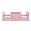 BABYYER Twin Size Bed Frame with Storage Drawers, Solid Wood Platform Bed with Guardrail, Small Shelf and Hooks for Girls and Boys - 4 of 4
