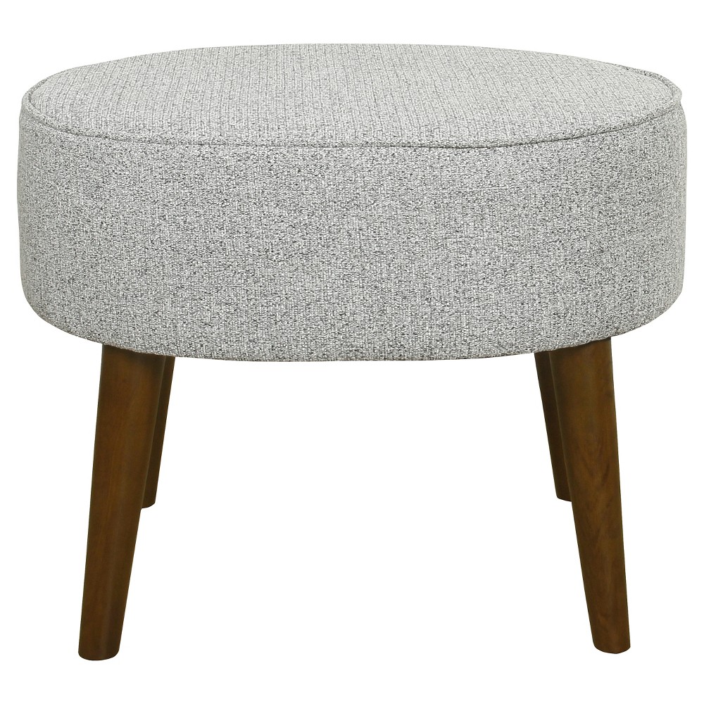 Mid Century Oval Ottoman with Wood Legs - Ash Gray - Homepop was $99.99 now $79.99 (20.0% off)