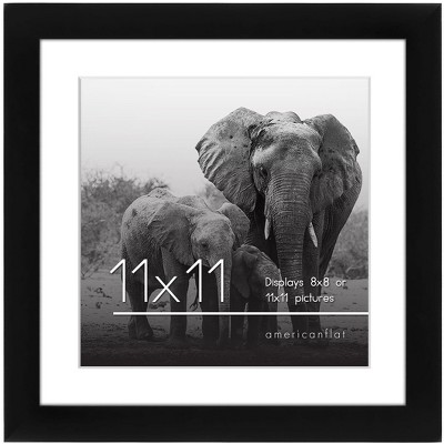 Americanflat Picture Frame in White Wood with Lead Free Shatter Resistant Glass - Wall Mounted - 11" x 11"