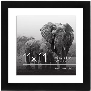 Americanflat Picture Frame in White Wood with Lead Free Shatter Resistant Glass - Wall Mounted - 11" x 11" - 1 of 4