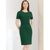 Allegra K Women's Business Casual Round Neck Short Sleeve Knit Bodycon Dress - 3 of 4
