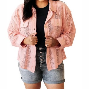 Women's Sweeter Than Nectar Lace Button Down - VERY J - 1 of 4