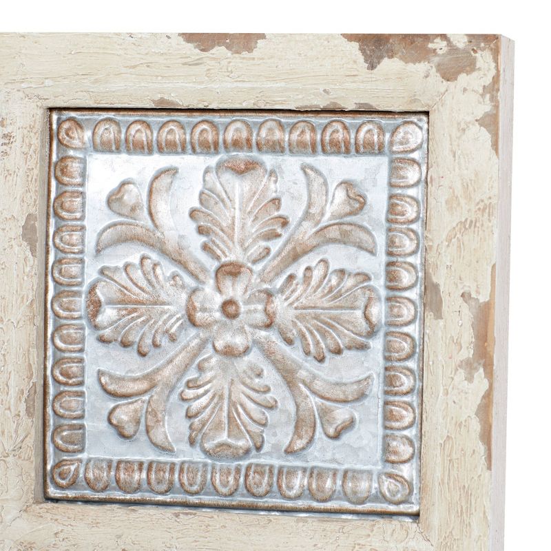 Metal Scroll Wall Decor with Embossed Details Beige - Olivia &#38; May, 6 of 23