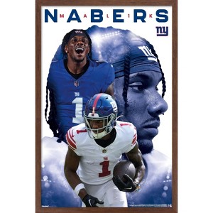 Trends International NFL New York Giants - Malik Nabers 25 Framed Wall Poster Prints - 1 of 4