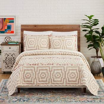 Full/queen 3pc Floral Patch Quilt Set Ivory - Modern Heirloom : Target