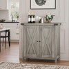 Jojoka Buffet Cabinet Farmhouse Storage Accent Console Cabinet with Doors and Shelves, Sideboard with Countertop/Barn  Doors - 2 of 4