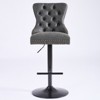 TOAOTBNBOB Adjusatble Swivel Barstools Set of 2, Comfortable Bar Chairs with Hand-pulled Buttons, Modern Counter Height Stools for Kitchen - 2 of 4
