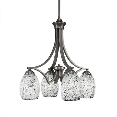 Toltec Lighting Zilo 4 - Light Chandelier in  Graphite with 5" Black Fusion Shade
