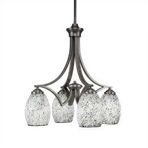 Toltec Lighting Zilo 4 - Light Chandelier in  Graphite with 5" Black Fusion Shade - 1 of 1