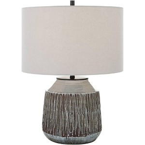 Uttermost Neolithic Blue Gray Crackle Ceramic Accent Table Lamp - 1 of 1