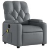 VidaXL Massage Recliner Chair Gray Faux Leather - 3 of 4