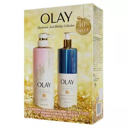 Olay Gift Set with Hyaluronic Acid Body Wash, Hyaluronic Acid Hand and Body Lotion - 34.9 fl oz/2pk