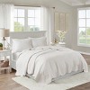 TopComfy Bedding Sets 3 Piece Reversible Scalloped Edge Quilt Set Blush Full Queen Muted Scalloped Stitching For Bedroom, White, 17.72"*15.35"*6.3" - 2 of 4