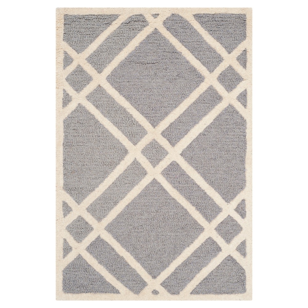Frey Textured Wool Rug - Silver / Ivory (2' X 3') - Safavieh