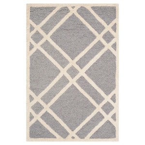 Frey Textured Wool Rug - Silver / Ivory (2