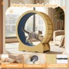 KTMBDW Cat Exercise Wheel for Indoor Cats, 42" Large Cat Running Treadmill Wheel with Carpeted Runway for Kitty¡¯s Longer Life, Natural Wood Color - 3 of 4
