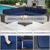 6 Pieces Outdoor Patio Furniture Set, Wicker Furniture Set, Patio Sectional Furniture Set with 5 Seat Cushions and 1 Glass Coffee Table - 3 of 4
