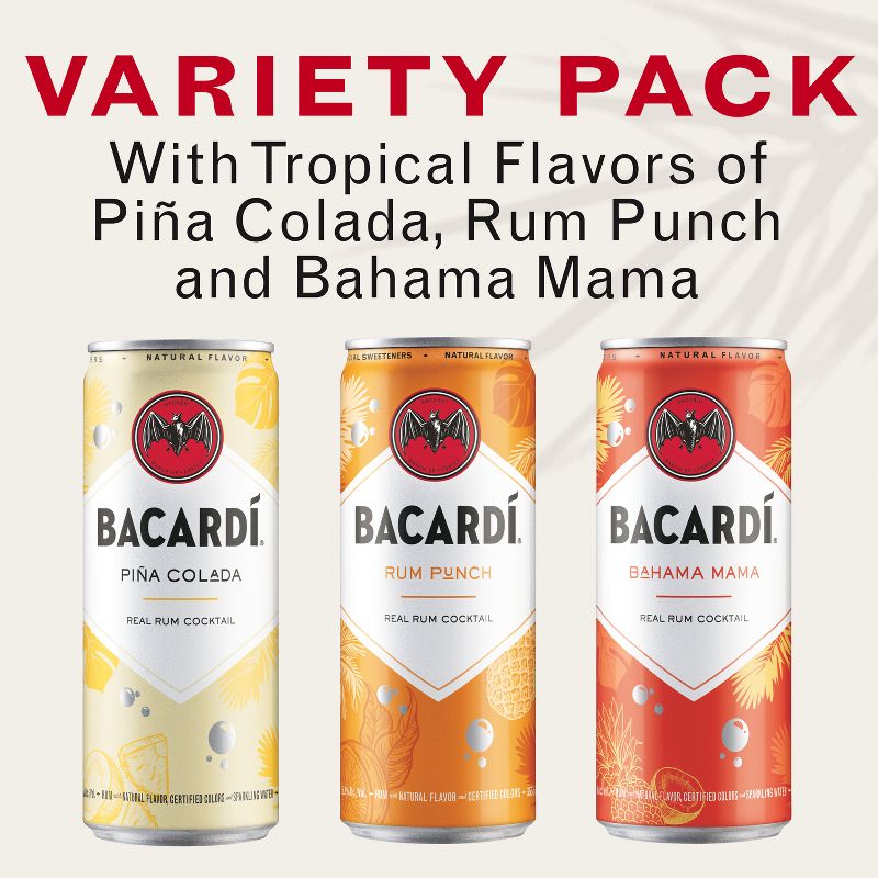 Bacardi Real Rum Cocktail Variety Pack - 6pk/355ml Cans, 3 of 9
