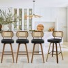 Bekrvio 26"/29” Swivel Bar Stools Set of 4, Upholstered Faux Leather Barstools with Back, Bar Chairs Island Stools for Kitchen Counter - 4 of 4