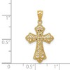 Black Bow Jewelry 14k Yellow Gold Fleur de Lis Filigree Cross Pendant, 15 x 28mm - 4 of 4