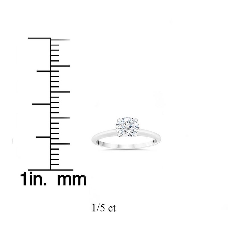 Pompeii3 1/5ct Lab Created Diamond Solitaire Engagement Ring 14K White Gold, 3 of 5