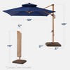 Best Choice Products 10ft Square Woodgrain Pattern 2-Tier Outdoor Solar LED Cantilever Umbrella w/ Base - 2 of 4