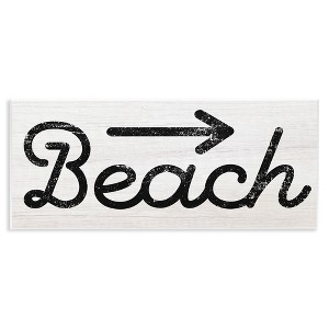 Stupell Industries Weathered Beach Direction Sign Rustic Arrow Symbol Wall Plaque Art - 1 of 4