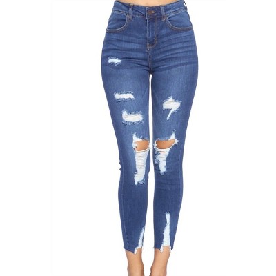 Women's High Rise Skinny Jeans - Blue Age