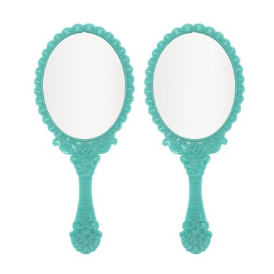 Unique Bargains Delicate Handheld Mirror 2 Pcs