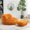 Plush Bean Bag Sofa Couch with Ottoman, Comfy Lazy Sofa Chair for Living Room, Bedroom or Apartment – Maison Boucle - 2 of 4