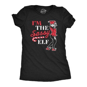 Womens Im The Sassy Elf T Shirt Funny Xmas Santas Elves Joke Tee For Ladies - Crazy Dog Women's T Shirt - 1 of 4