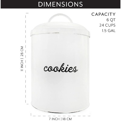 White Ceramic Retro Cookie Jar with Airtight Seal