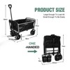 FURNIinspire Outdoor Serving Carts 220Lbs Collapsible Folding Beach Wagon Cart Wagons Carts Heavy Duty Foldable, Black, 35.43"*23.47"*40.16" - 3 of 4