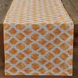 Watercolor Geo Table Runner - Apricot