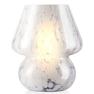 Next Glow Mushroom Lamp - Retro Funky Aesthetic LED White Table Lamp, Dimmable E26 Socket Bulb - 1 of 4