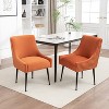 SEYNAR Modern Glam Velvet Black Metal Legs Dining Chair or Vanity Chair Set of 2 with Rear Handle - 2 of 4